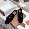 Designer Luxe Loro schoenen Tod LP -schoenen voor damesheren Hoge kwaliteit Kasjmier lederen man Loafers Hoge elastische rundvlees pees bodem mode casual platte hielschoen