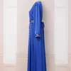 Etnische Kleding Abaya Voor Vrouwen Moslim Dubai Verwikkeld Gewaad Blauw V-hals Caftan Kaftan Party Ramadan Gurban Arabische Elegant