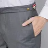 Trajes para hombre, pantalones de vestir elásticos de lujo, estilo coreano, traje ajustado, pantalones informales de negocios de marca de moda para hombre