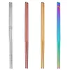 Chopsticks Stainless Steel Non-Slip Reusable Chinese Chopstick Sushi Noodle Metal Chop Sticks