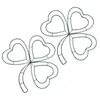 Dekorativa blommor Shamrock -formad trådkrans ram St Patricks Day Decoration Metal Form Diy Flower Crafts Hemmur