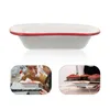 Dinnerware Sets Enamel Plate Pie Baking Pan Storage Tableware Dish Bread Tray Fruit Non-stick Pancake