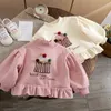 Neonate Felpa in velluto Felpe con cappuccio per bambini Cartoon Capispalla per bambini Autunno Inverno da 1 a 6 anni Vestiti per bambini Stile coreano 240131