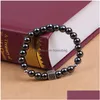 Beaded Black Diamond Zircon Box Magnet Beads Strands Bracelet Wristband Cuff Women Men Fashion Jewelry Drop Delivery Bracelets Dhbcz