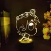 Veilleuses 3D Led Light Album Eternal Atake pour la décoration de la chambre à coucher Moon Relate Lil Uzi Vert Enfants Cadeau d'anniversaire Manga Chambre Lampe de bureau