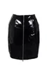 Rokken Vetersluiting Rits Wetlook Glanzend Vinyl Leer Sexy High Street Bodycon Minirok Vrouwelijke taille Kort