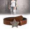 Ceintures Vintage Star Motif Boucle Ceinture Ceinture Western Cowboy Cowgirl Réglable Gravé Faux Ceinture En Cuir Pour Femmes Jeans DXAA