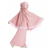 Ethnic Clothing Muslim Kids 2 Piece Set Children's Girls Long Robe Skirt Arab Loose Islamic Fashion Burqas Abaya