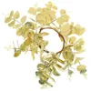 Decorative Flowers Eucalyptus Wreath The Christmas Rings Wreaths Mini Party Decoration Spring Iron Wire Artificial Table