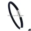 Charmarmband väver Braid Armband Enkelt spänne armband Bangle Manschett för Wome Men Fashion Jewelry Will och Sandy Drop Delivery Dhegm