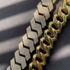 Cena fabryczna dobra jakość luksusowego stylu 925 srebro z VVS Cuban Link 20 mm kubańską łańcuch linków