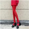 Socken Strumpfwaren Frauen Anti-Haken Rote Strumpfhosen Strümpfe Elastische Nahtlose Strumpfhosen Hohe Taille Leggings Ferse Drop Lieferung Bekleidung Unterwäsche Otmqa