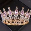 Klipy do włosów błyszcząca kryształowa kryształowa księżniczka korona dla kobiet ślub ślubny kolorowe stopy stopu akcesoria diadem