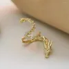 Boucles d'oreilles à dos 1 pièce, manchette Dragon exagérée Punk pour femmes et hommes Kpop Zircon sans Piercing, boucle d'oreille Animal, bijoux unisexe