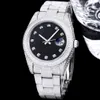 Diamanter Mens Watch 41mm Automatiska mekaniska klockor Diamond Bezel Waterproof Sapphire Luminous Wristwatches Steel Armband Montre de Luxe