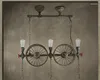 Pendantlampor American Country Retro Industrial Black / Iron Wheels Light Loft Style smidesdropp för restaurang Bar Cafe