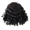 22 inch Natuurlijke Kleur Chinese Maagdelijke Menselijk Haar Bouncy Losse Krul 150% Dichtheid 4x4 Zijden Top Volledige kant Pruiken voor Zwarte Vrouw