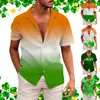 Chemises décontractées pour hommes boutonné mâle St. Patricks's Day chemise à manches courtes automne impression 3D Hawaii été hauts avec manches