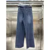23 Autumn/Winter New Niche Design Trendy Brand Fashionable Color Blocking Wide Ben Slimming mångsidiga jeans