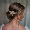 Kopfbedeckungen, handgefertigt, goldfarben, silberfarben, Hochzeit, Haarschmuck, Kristall, für Frauen, Kämme, Blätter, Braut-Stirnband, Kopfschmuck