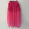 スカート女性チュールスカートスカートエレガントなハイウエストソリッドパーティーのための軽量フロントバックロング