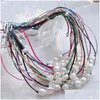 Chokers Choker Elegancki naturalny naszyjnik z perłami słodkowodnej dla kobiet nieregularny nieregularny barokowy urok Colorf Rope Carel Drop D Dhv1a