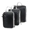 Torby do przechowywania 3PCS torba podróżna Pakowanie kostki Zestaw Organizator bagażu Składany wodoodporna walizka kompresyjna nylonowa