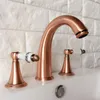 Rubinetti per lavandino del bagno Rubinetti per lavabo a doppia maniglia diffusi in rame rosso antico Rubinetti per lavabo a 3 fori montati su piano Arg037