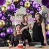 Svart ballonger Garland Metallic Gold Purple Latex Balloons Arch Kit Kids Birthday Party Baby Shower Graduation Decoration Globos 240118