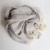 Decken Swaddle Wrap Saugfähige Quaste Schnell Trocknend Einfarbig Baumwolle Baby Decke Infant Zubehör