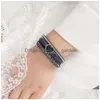 Bracciale in pelle intrecciata a mano con cuore di cristallo per ragazze donna con catena con fibbia magnetica Braccialetti multistrato Consegna di gioielli Dhfxr