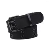 Riemen Trendy Jurken Metalen Gesp Voor Vrouwen Holle Man Tailleband Dubbele Grommet Gat Koreaanse Tailleband Canvas Riem