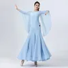 Stage Wear Double robe de danse de salon Post dentelle châle femme