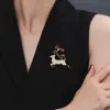 2024 New Year Brooch for Women Good Luck All The Way Sika Deer Brooch Cute Animal Pin Collar Sweater Suit Accessories