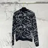 Kobiety swetry jesień i zimowy wzór geometryczny Jacquard okrągły wełna pullover Women2024 Wszechstronny cienki dzianinowy top