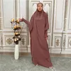 Ethnic Clothing Eid Hooded Muslim Women Dress Nida Prayer Garment 2 Piece Jilbab Skirt Set Abaya Long Khimar Ramadan Gown Islamic Clothes