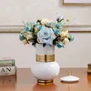 Bouteilles Vase en céramique de Style chinois, pot général en porcelaine, pot de fleurs de gingembre, réservoir de stockage doré, bouteille Vintage, décoration de la maison