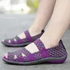 Kadın Sandaletler El Yapımı Dokuma Düz Ayakkabılar Kadın Yaz Moda Nefes Alabilir Sıkıcı Slip-On Renkli Kadın Ayakkabı Somunları 240130