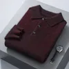 Pullover Men's Sweater Polo Neck 100% Mink Cashmere Sticked tröja Casual Löst stor storlek långärmad 23 Vinterkoreansk version 240125