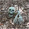 Party Masks Molezu Halloween White Bone Hand Arm Horrible Open Mouth Skl For Diy Games Prop Cemetery Haunthouse Prank Decor Drop Del Dhkns