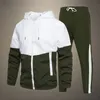 Brand Men dressit Casual Set Autumn Męskie Joggery Kurczyki sportowe z kapturem 2 sztuki