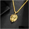 Pendant Necklaces Hip Hop Jewelry Men Gold Sliver Chains For Fashion Rock Animal Stainless Steel Lion Head Necklace Drop Delivery Pen Dhrke