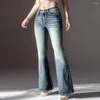 Jeans da donna Primavera e Autunno Pantaloni in denim a vita alta dimagranti micro-svasati Tendenza femminile