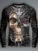3d impressão completa primavera outono manga longa camiseta casual com y2k esqueleto crânios gráfico harajuku topos moda roupas masculinas 240130