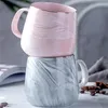 Kubki 350 ml Europa Milk Coffee Marble Gold Inlay Mub Breakfed Office Home Drinkware Tea Cup na Prezenty Lover's Prezenty