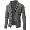 Giacca da uomo in cotone lavorato a maglia monopetto maglione con risvolto cardigan maschile cappotto doppio petto business elite Elegance people 240130