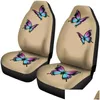 Car Seat Covers Ers Tan Set With Purple And Blue Bright Butterflies Fit For Most Bucket Seats Girly Protectors Drop Delivery Automobil Otrbt