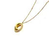 2024Choker Womens Halsband Love Jewelry Gold Pendant Dual Ring rostfritt stål Juvelery Fashion Oval Interlocking Rings Clavicular Chain Halsband Designer Designer