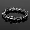 MKENDN MEN PUNK BIKER BRACELT MATTE VINTAGE BLACK LINK RING STARIN