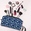 Sacs à cosmétiques motif de Silhouette d'avions bleus et blancs, grande trousse de maquillage, pochette de beauté, voyage, toilette Portable pour unisexe